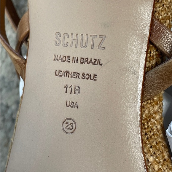 NIB Schutz Bari Ankle Strap Sandal Heels Brown Tan Sz 11 - Picture 12 of 13